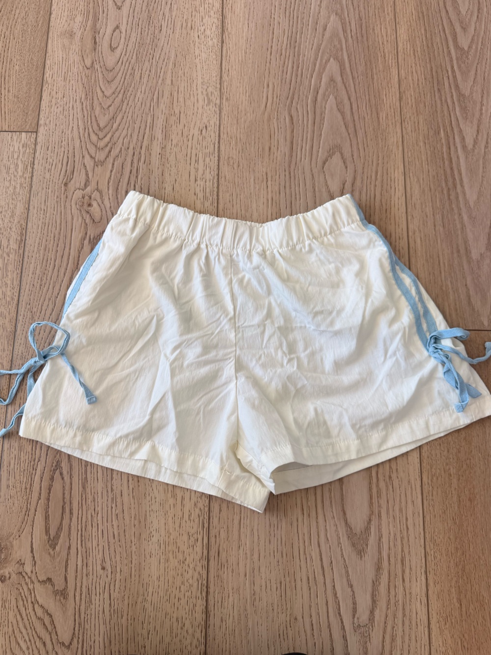 PacSun White Athletic Shorts with Light Blue Trim